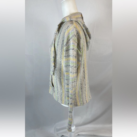 Earthbound Drug Rug Soft Pullover Knit Hooded Rainbow Color Top Woman’s Size L - Picture 8 of 15